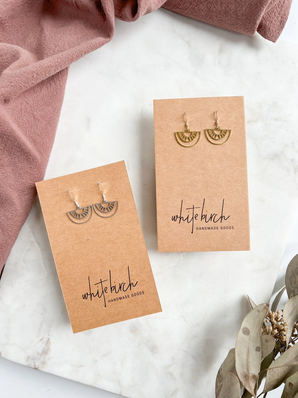 Mini Silver Geometric Rainbow Earrings