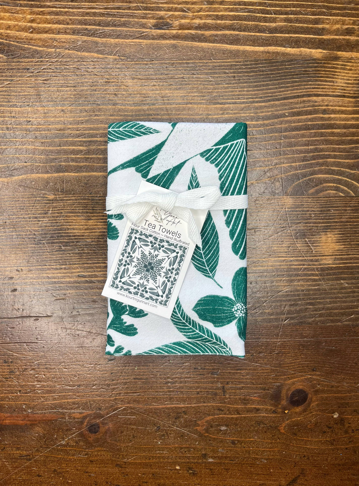 Green Bird Flour Sack Towel  |  Bird Tea Towel