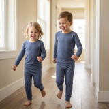 Serenity Blue Kids Bamboo Pajama Set, Soft Two-Piece PJs