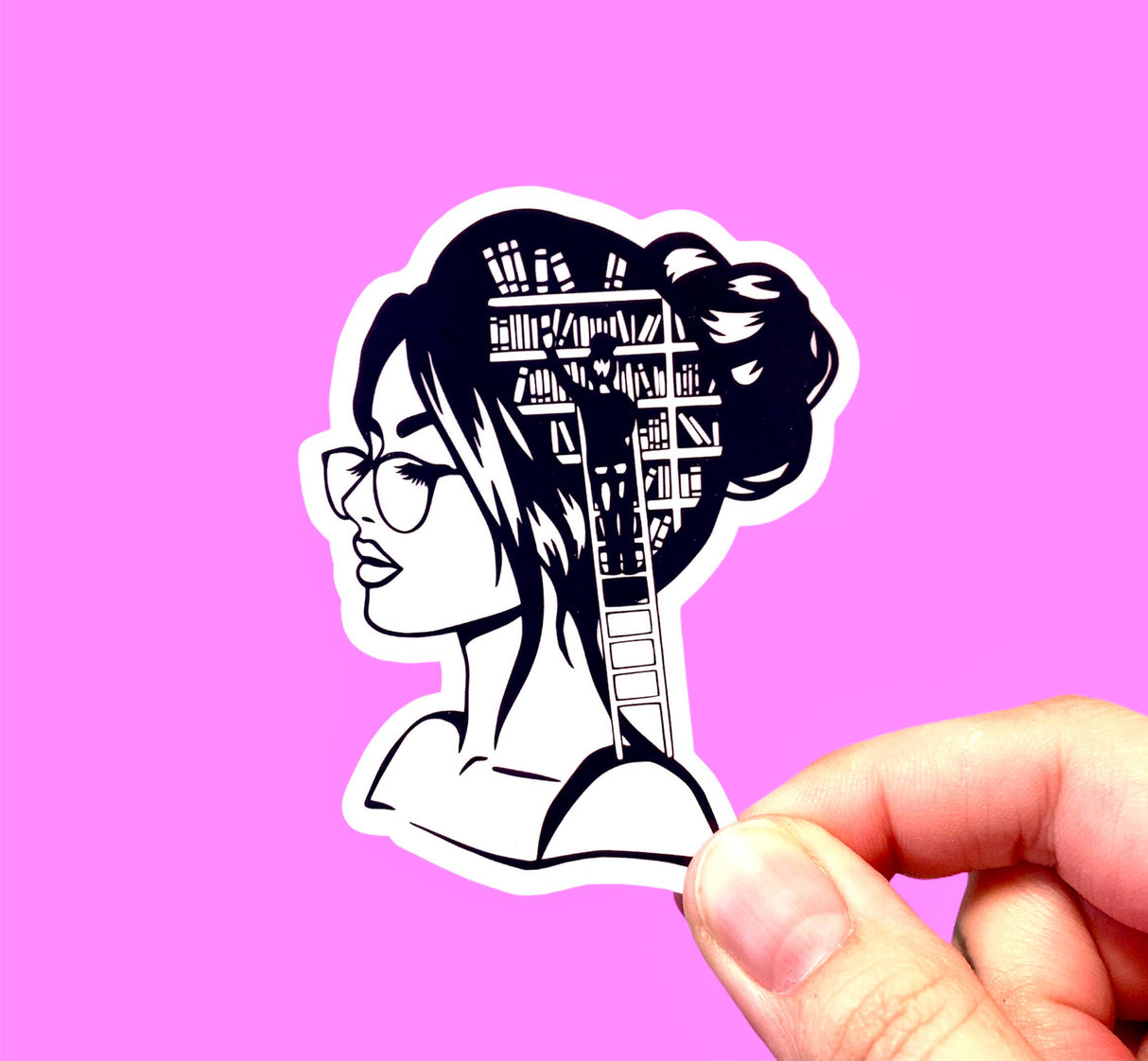 Girl who loves books - Sticker