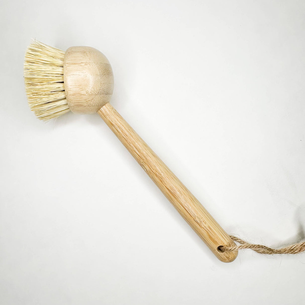 Natural Bamboo Sisal Dish Brush With Replaceable Head: Sisal - Replaceable