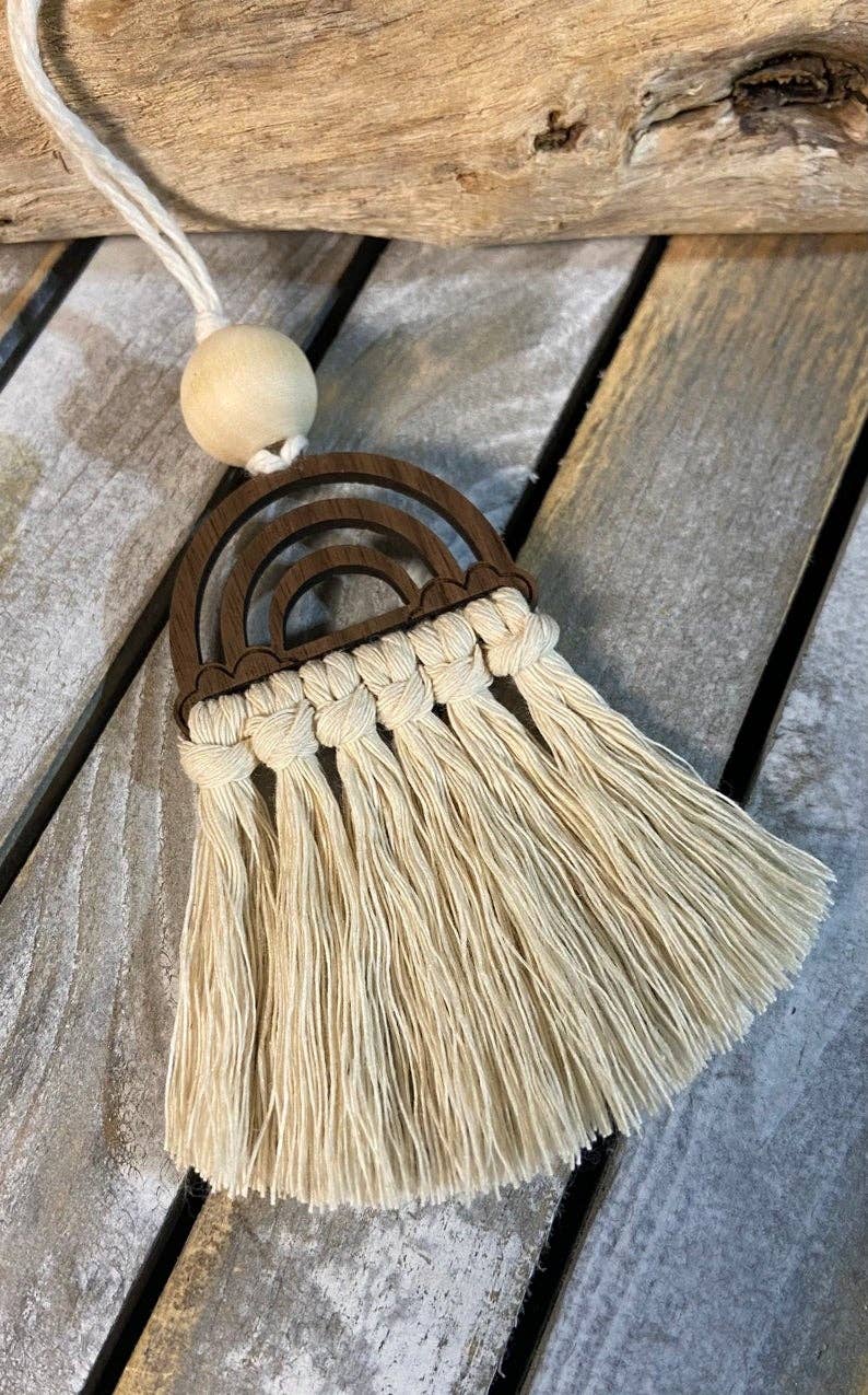 Macrame Rainbow Car Diffuser - Rainbow Charm