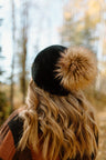 Knit Beanie Toque with Fur Pom Pom