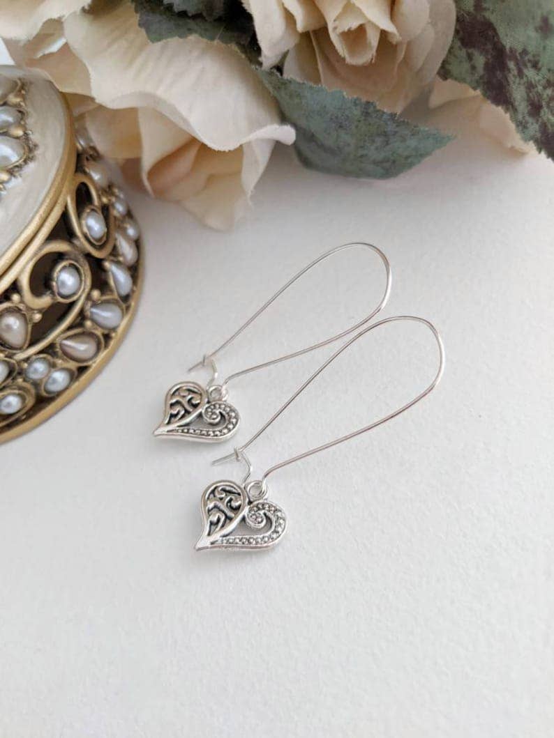 Silver Heart Earrings