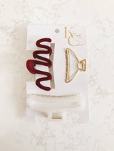 Festive Claw Clip Trio *Berry