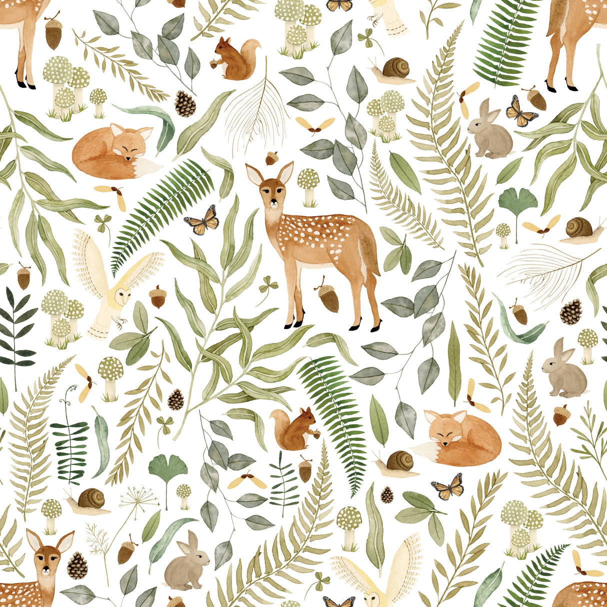 Woodland Baby Blanket  |  Forest Muslin Swaddle Blanket