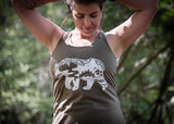 Women's Tank Top, Roaming Bear: Black