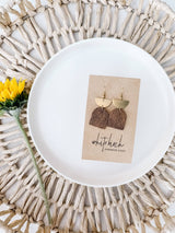 Distressed Leather & Brass Earrings: Raw Brass Hooks