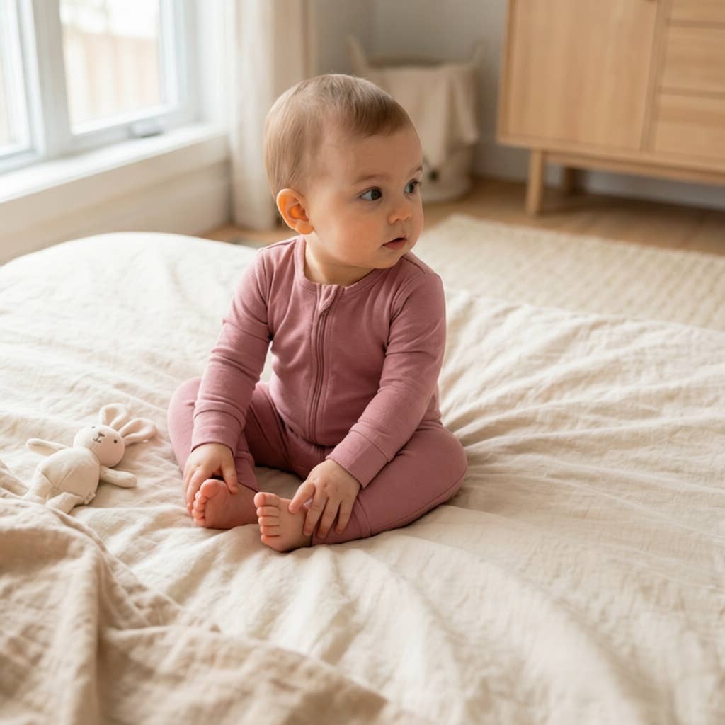 Blush Breeze - Bamboo Baby Romper – Soft Stretch Sleepwear