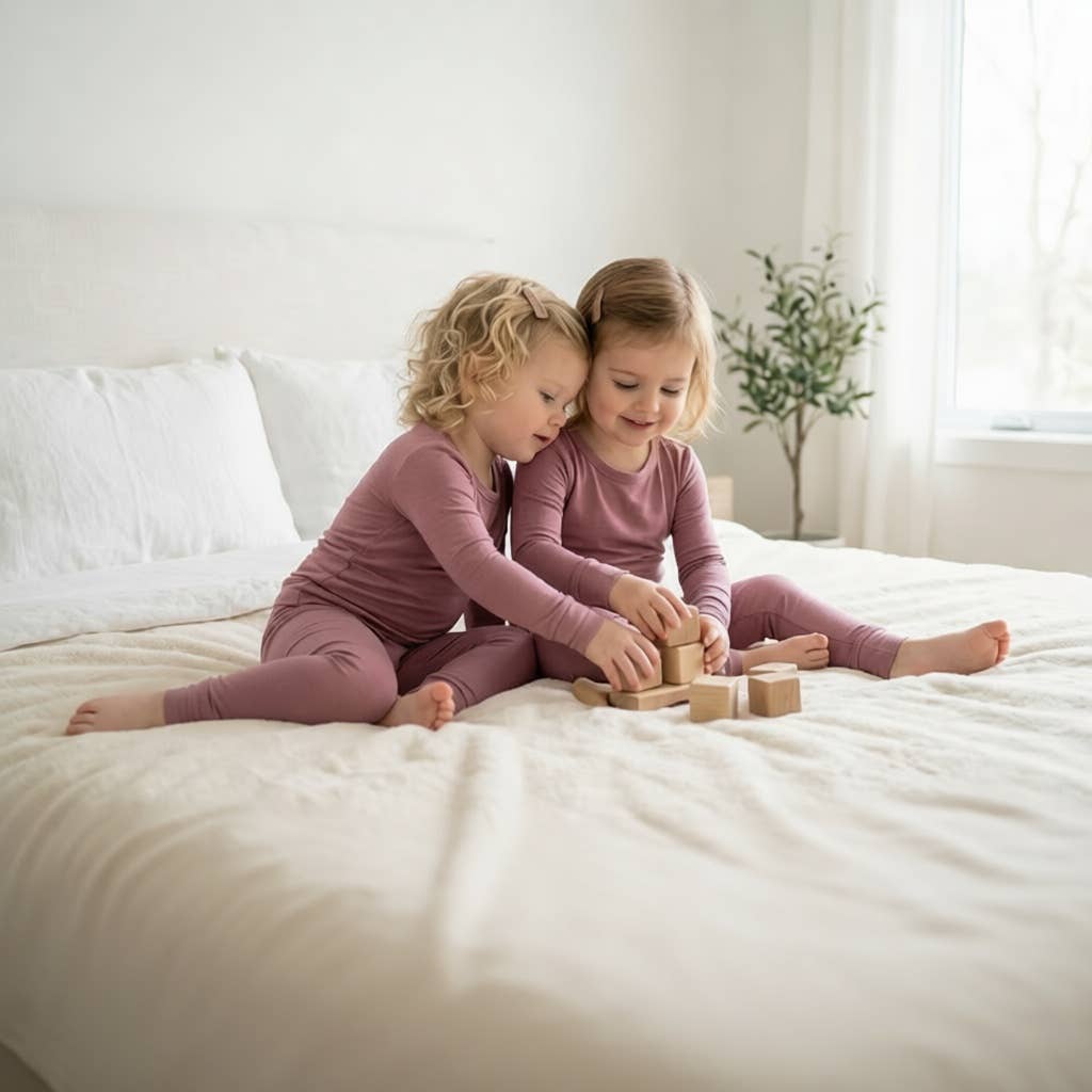 Blush Breeze Kids Bamboo Pajama Set, Soft Two-Piece PJs
