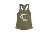 Women's Tank Top, Moon and Climber: Heather Gray