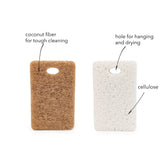Walnut and Cellulose Biodegradable Scrubber Sponge: White
