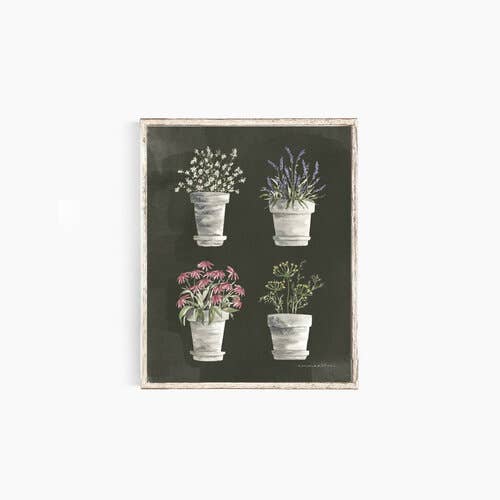 Potted Herb Chart: 8x10"