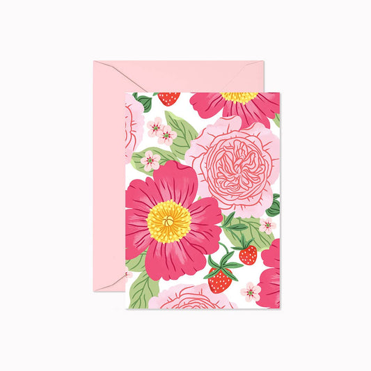 Strawberries and Peonies | Mini Card