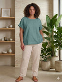 Classic Linen top t-shirt style: Mint Green