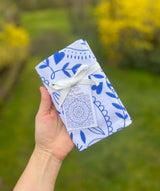 Mandala Flour Sack Towel  |  Blue and White Tea Towel