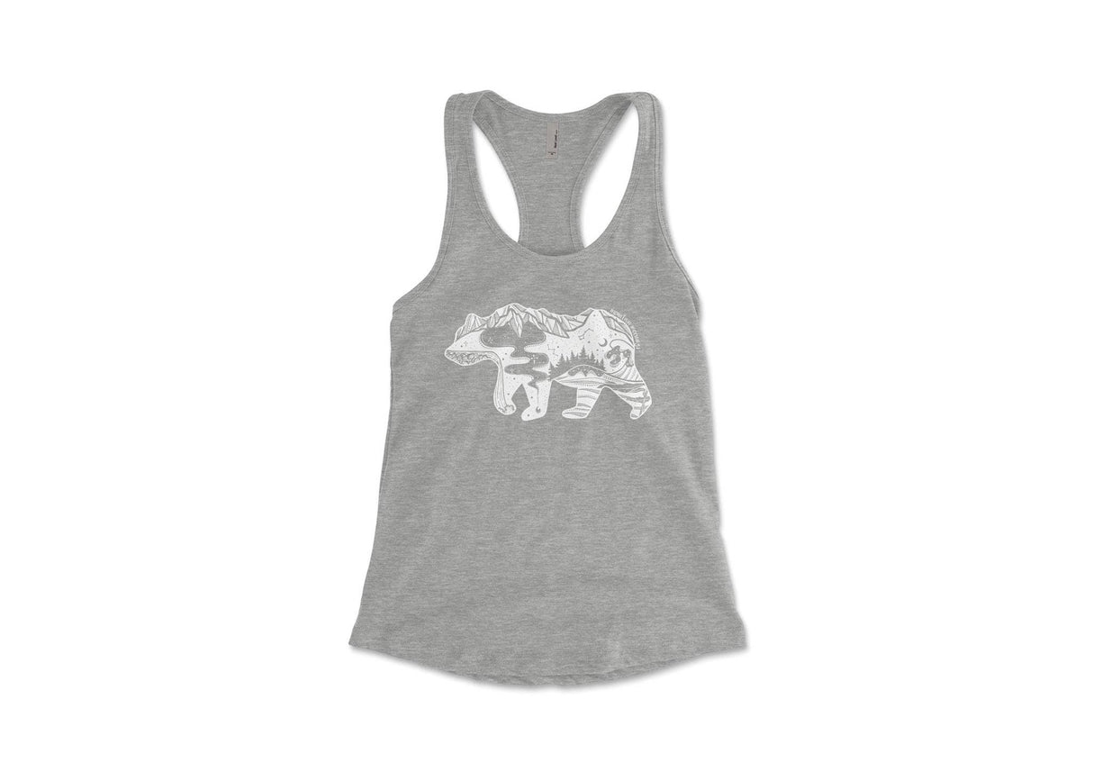 Women's Tank Top, Roaming Bear: Black