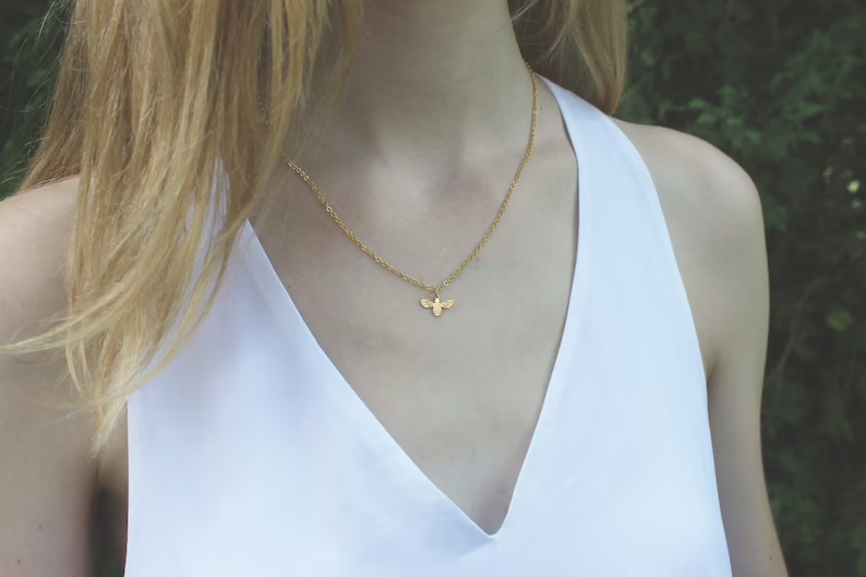 Gold Bee Necklace