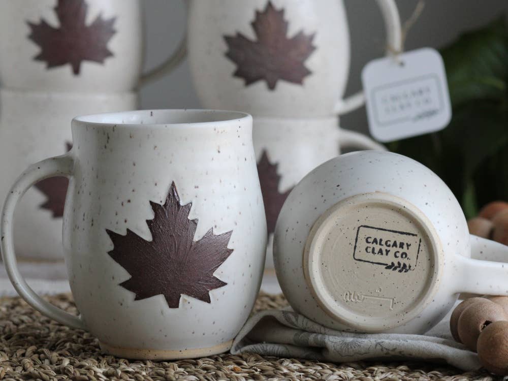 Maple Leaf Mug | Handmade Pottery | 16 oz