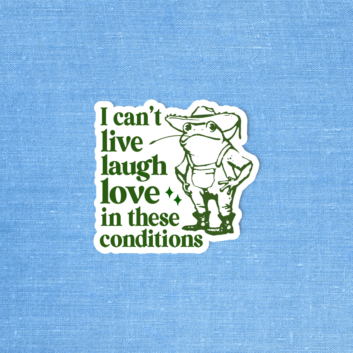 I Can't Live Laugh Love In These Conditions - Stickers