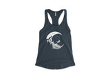 Women's Tank Top, Moon and Climber: Ocean Blue
