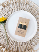 Distressed Leather & Brass Earrings: Raw Brass Hooks