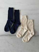 WAFFLE COTTON SOCKS: L/XL