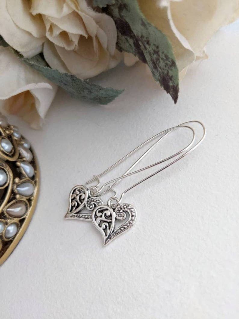 Silver Heart Earrings