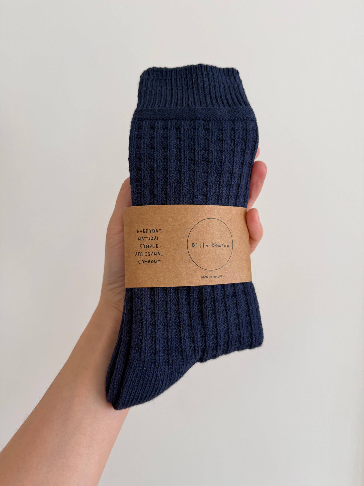 WAFFLE COTTON SOCKS: L/XL