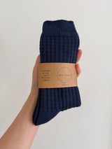 WAFFLE COTTON SOCKS: L/XL