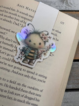 Whimsical bug holographic magnetic bookmark