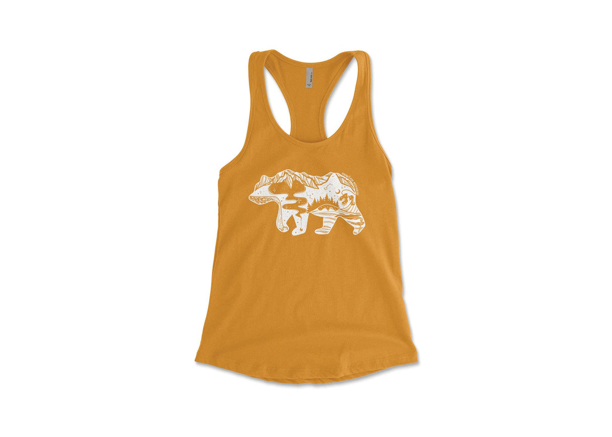Women's Tank Top, Roaming Bear: Black