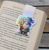 Whimsical gnome holographic magnetic bookmark