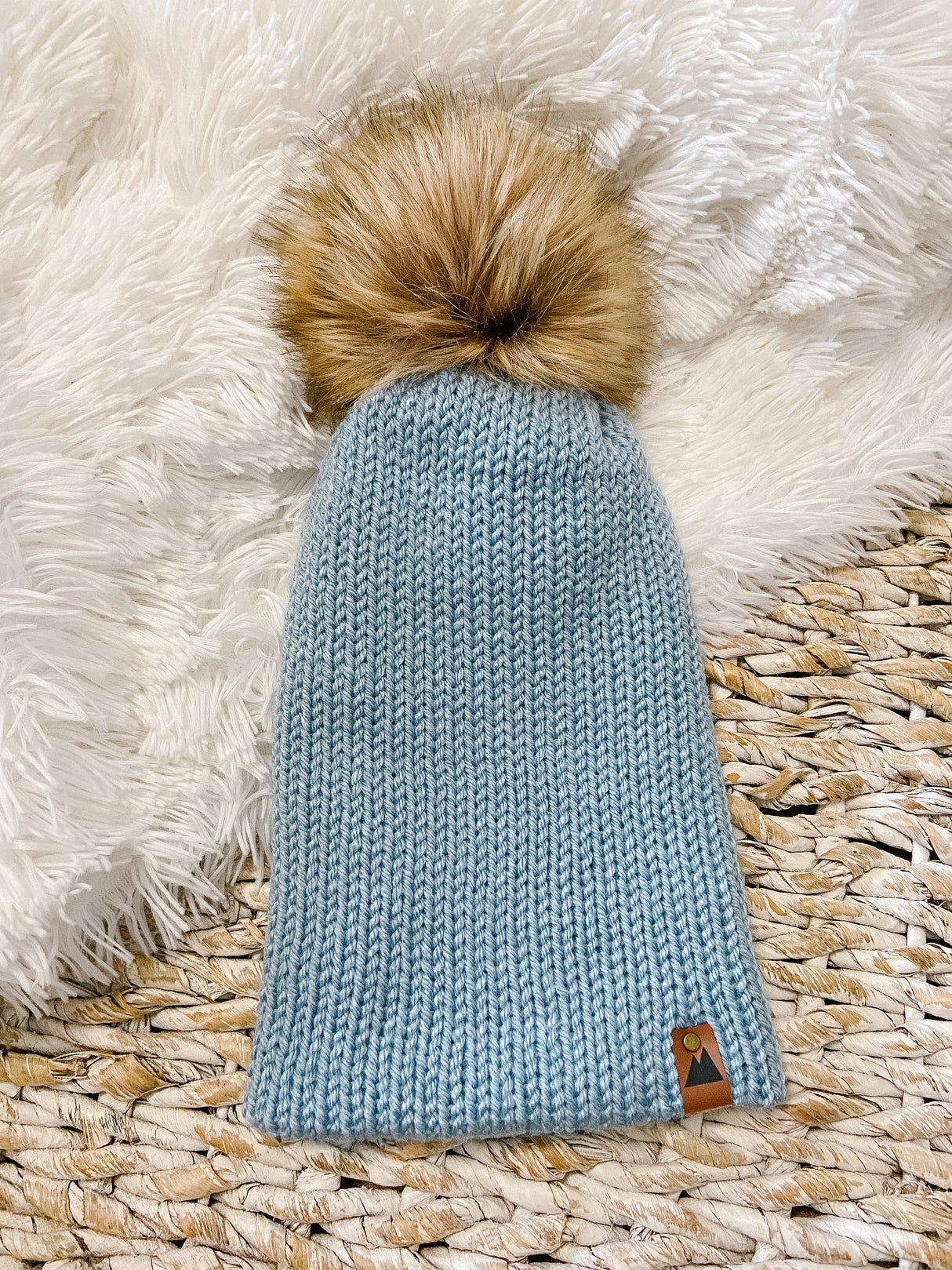 Knit Beanie Toque with Fur Pom Pom