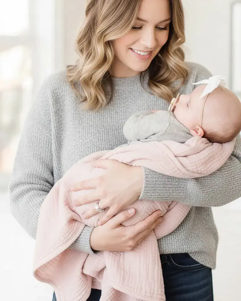 4 Layer Muslin Baby Blankets & Swaddle Blankets: Pink
