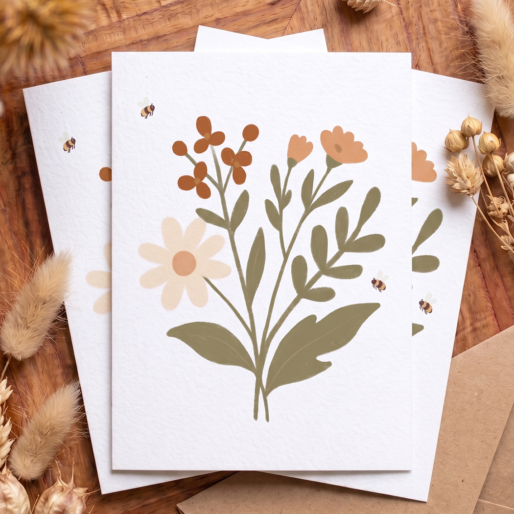 Wild Flower Mini Card | Premium Matte Paper Greeting Card
