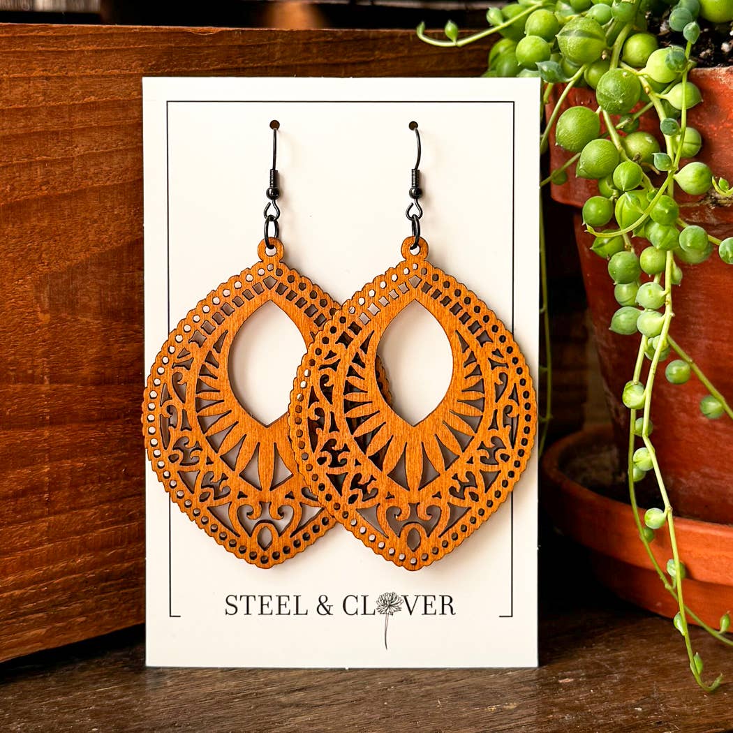 Bonanza Wooden Earring