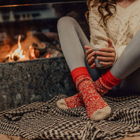 Nordic Socks Soft COZY™  Warm (Zelta - Crimson)  - Unisex