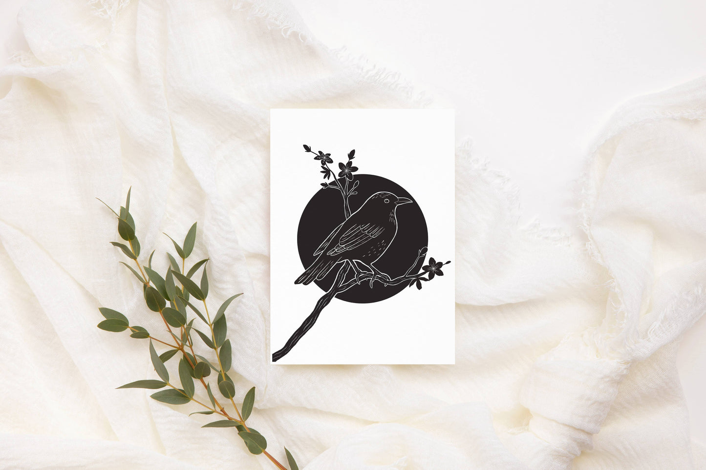 Black Bird Greeting Card