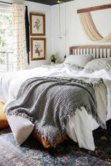 4 Layer Muslin Cotton Throw Blanket: Anthracite