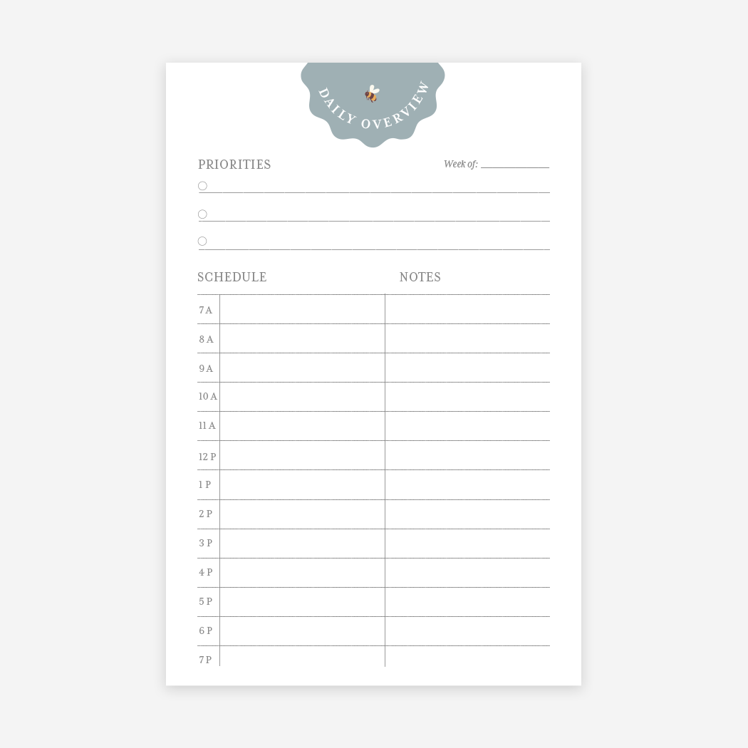 Daily Planner Notepad | Minimalist Daily Overview