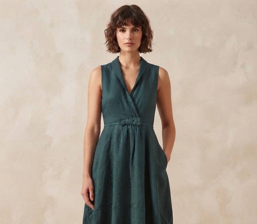 Midi Length Dress that ties around the waist