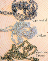 Cairn Stone Necklace: Black / Antique Brass / Green