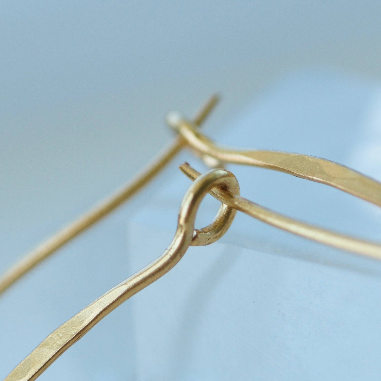 Yellow Gold Hammered Hoop Earrings