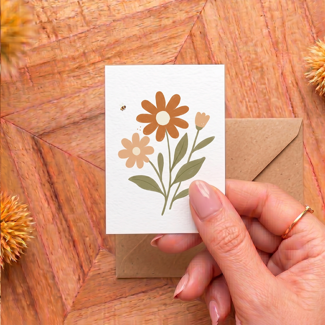 Wild Flower Mini Card | Premium Matte Paper Greeting Card