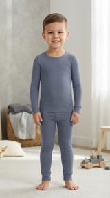 Serenity Blue Kids Bamboo Pajama Set, Soft Two-Piece PJs