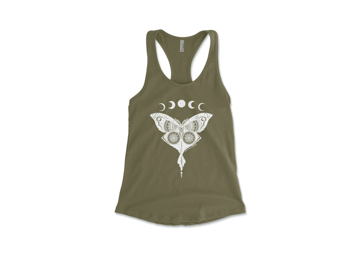 Women's Tank Top, Luna Moth: Black