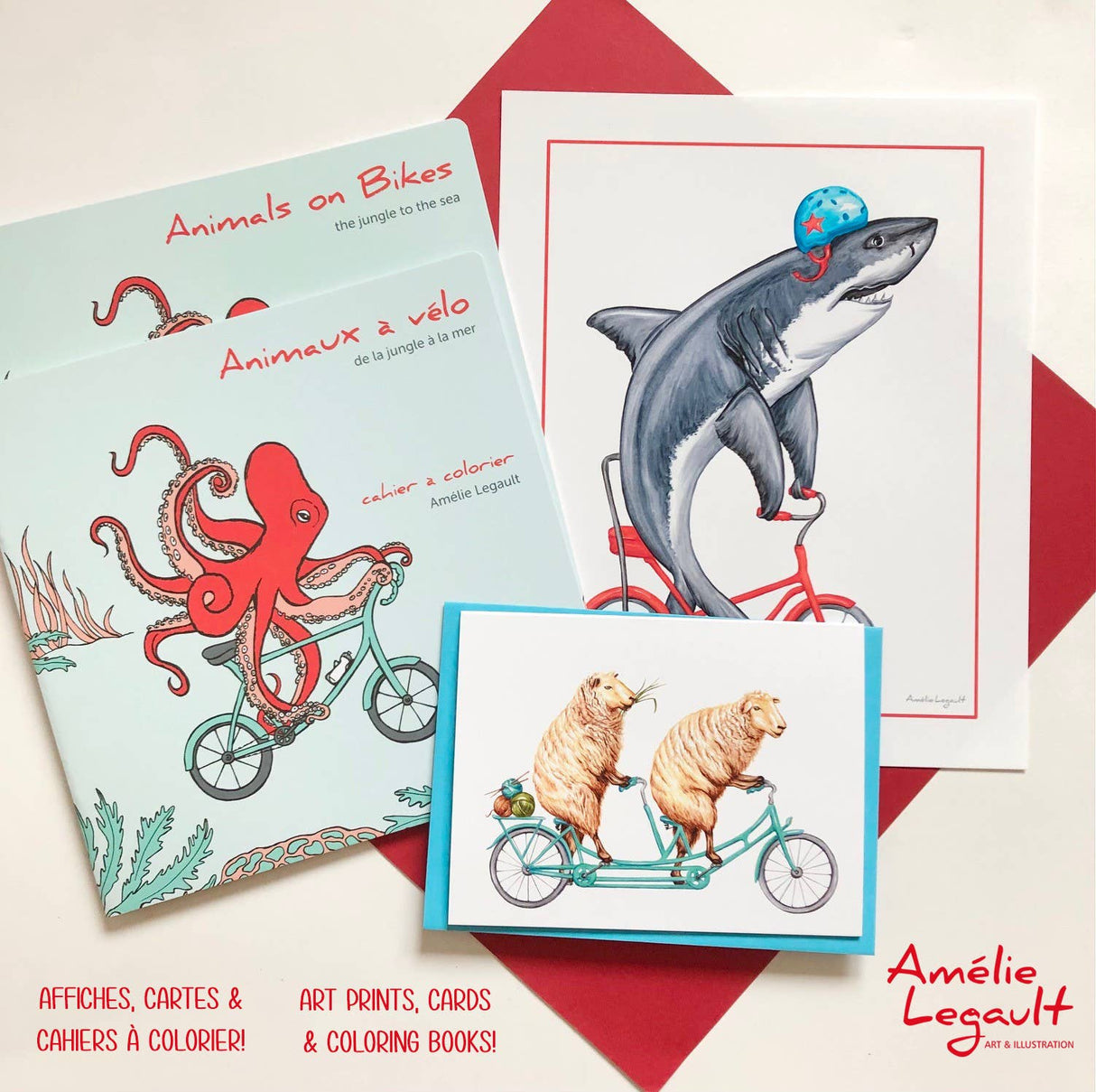 Animals on Bikes Coloring Book