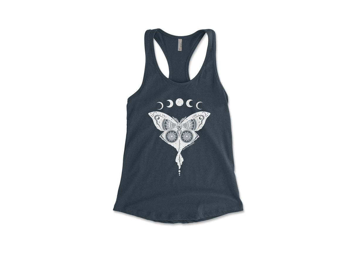 Women's Tank Top, Luna Moth: Black