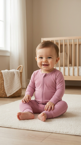 Blush Breeze - Bamboo Baby Romper – Soft Stretch Sleepwear